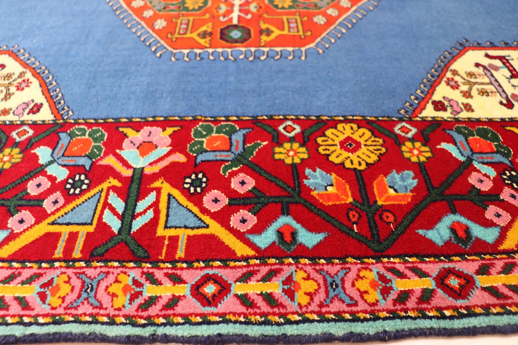 業界最安値 ペルシャ絨毯 手織り ウール&シルク ホラーサン産 大サイズ ID23019