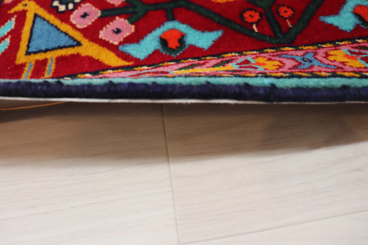 業界最安値 ペルシャ絨毯 手織り ウール&シルク ホラーサン産 大サイズ ID23019