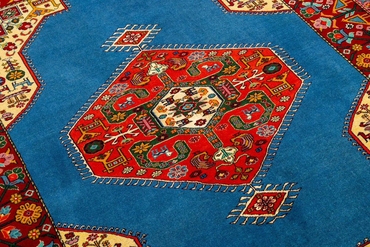 業界最安値 ペルシャ絨毯 手織り ウール&シルク ホラーサン産 大サイズ ID23019