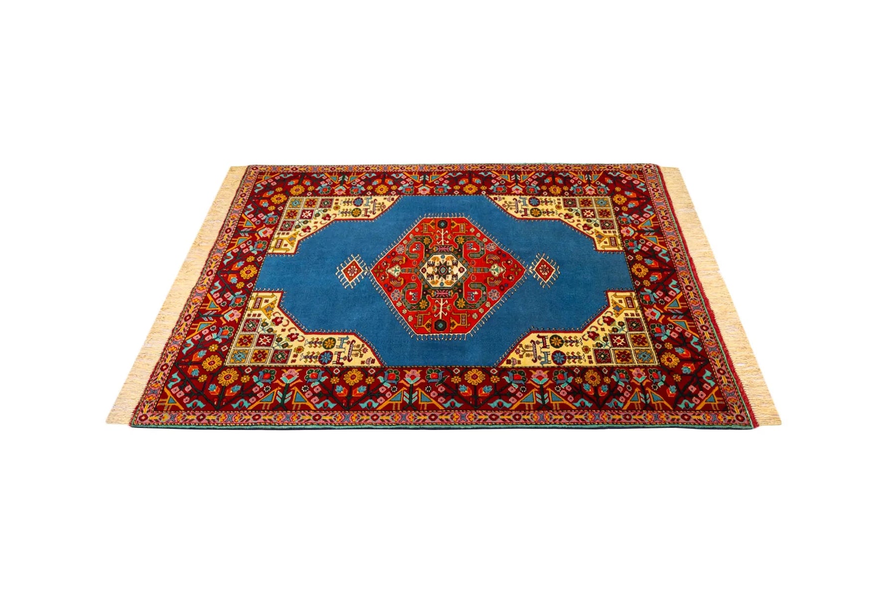 業界最安値 ペルシャ絨毯 手織り ウール&シルク ホラーサン産 大サイズ ID23019