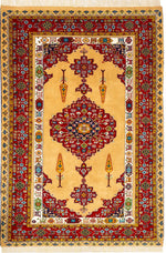 業界最安値 ペルシャ絨毯 手織り ウール&シルク ホラーサン産 大サイズ ID23021