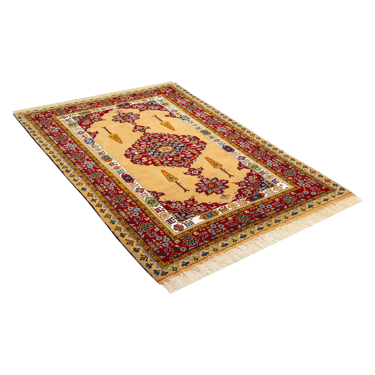 業界最安値 ペルシャ絨毯 手織り ウール&シルク ホラーサン産 大サイズ ID23021