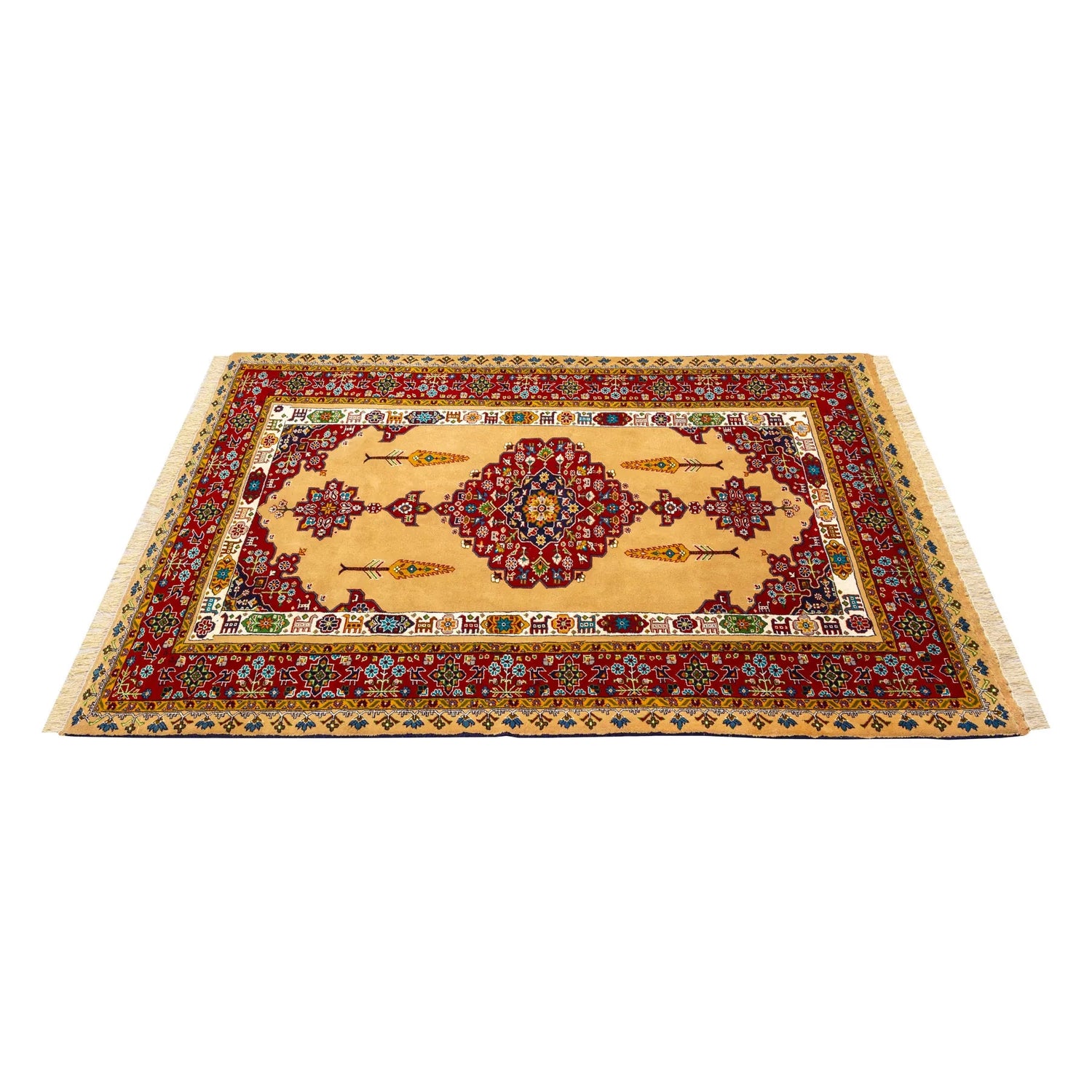 業界最安値 ペルシャ絨毯 手織り ウール&シルク ホラーサン産 大サイズ ID23021