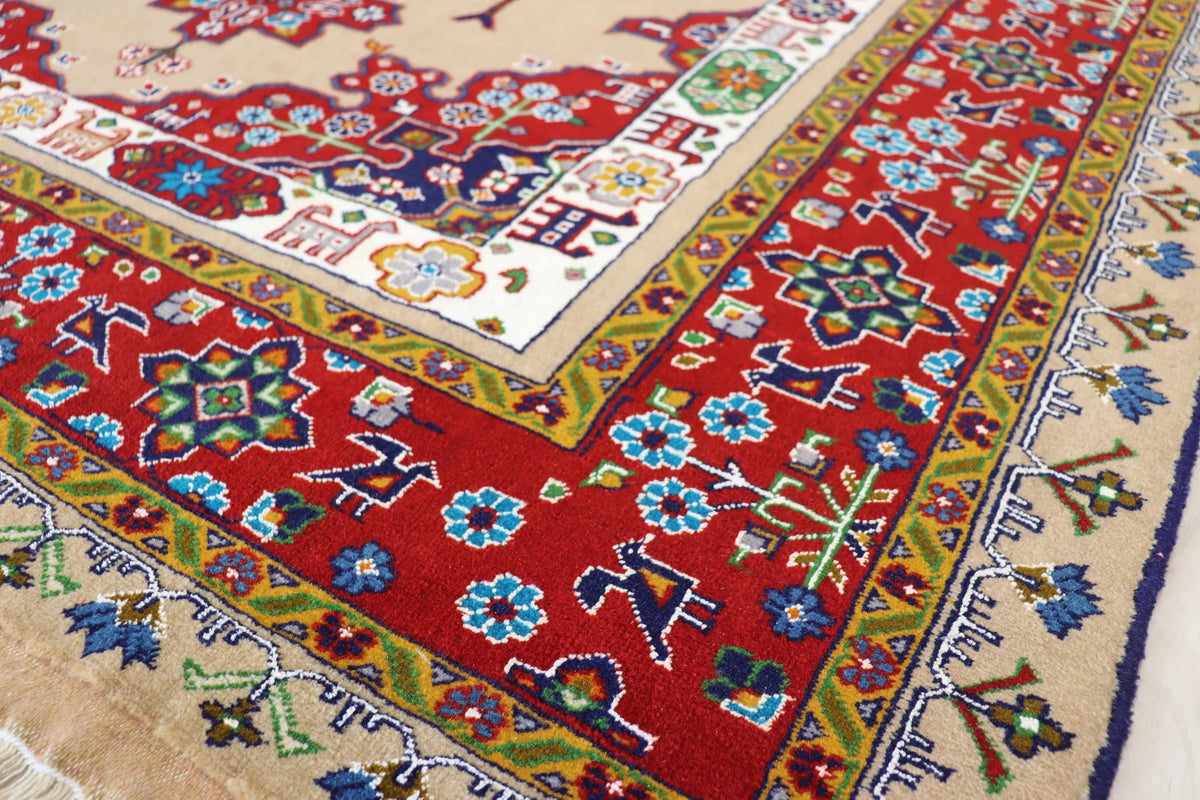 業界最安値 ペルシャ絨毯 手織り ウール&シルク ホラーサン産 大サイズ ID23021