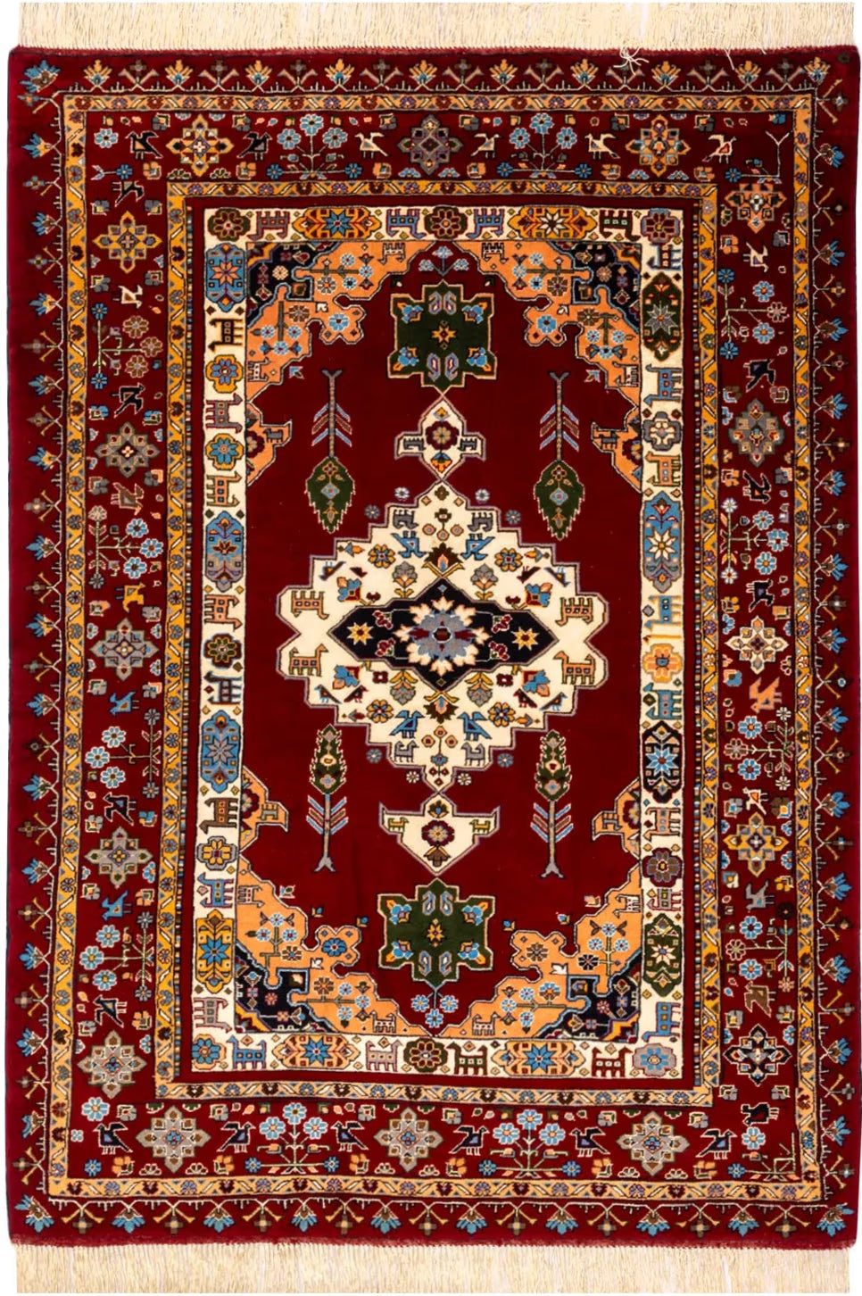 業界最安値 ペルシャ絨毯 手織り ウール&シルク ホラーサン産 大サイズ ID23022