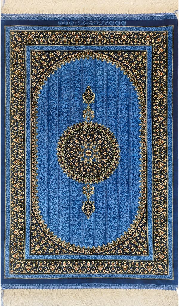 ショベイリイマニ工房 青のグラデーションメダリオン 58×91cm (ID25024)