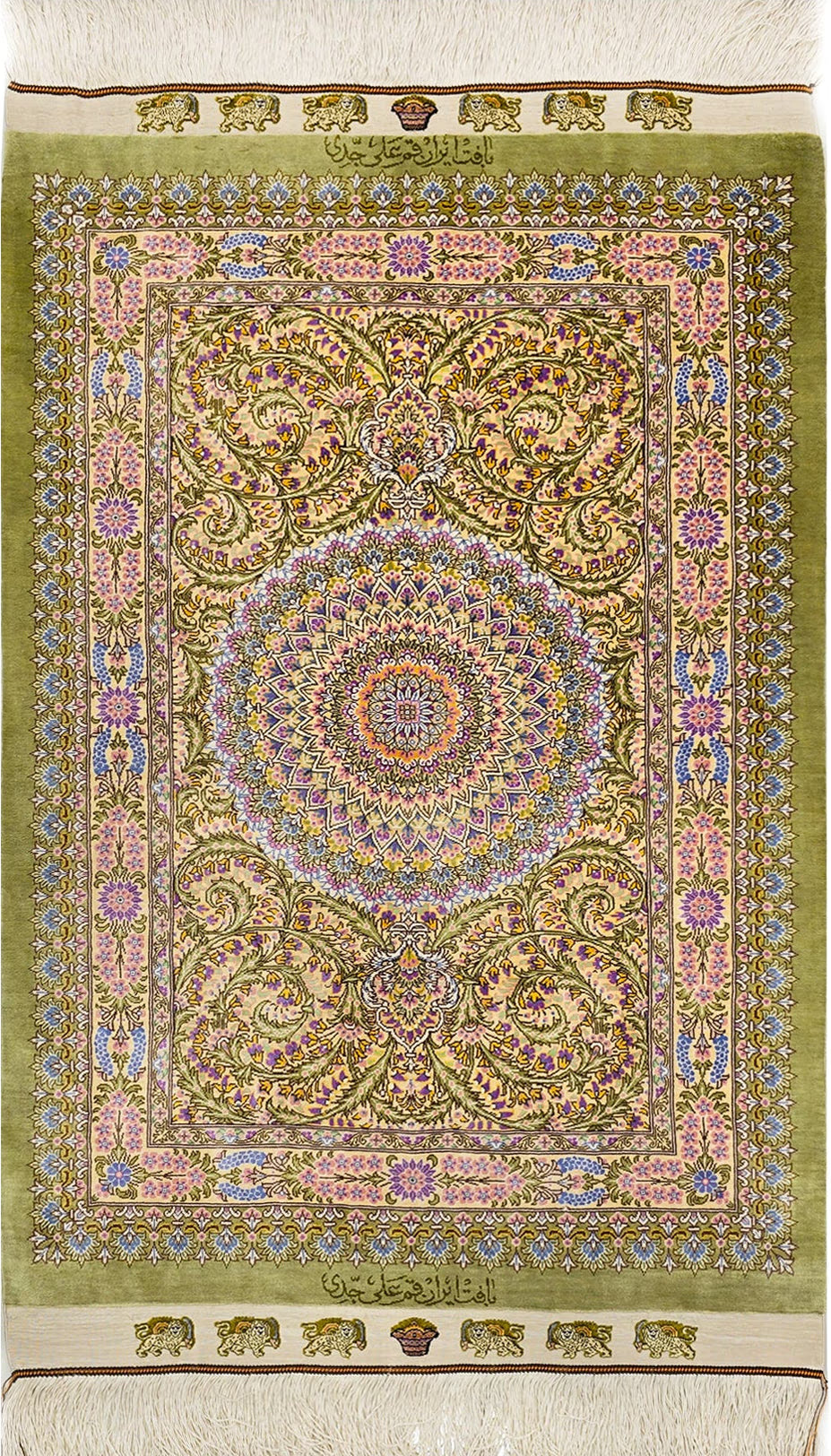 【ジェッディ工房】黄金の光を纏う、至福のグリーンクリームカラー 空間を優しく照らす一枚 ID25029