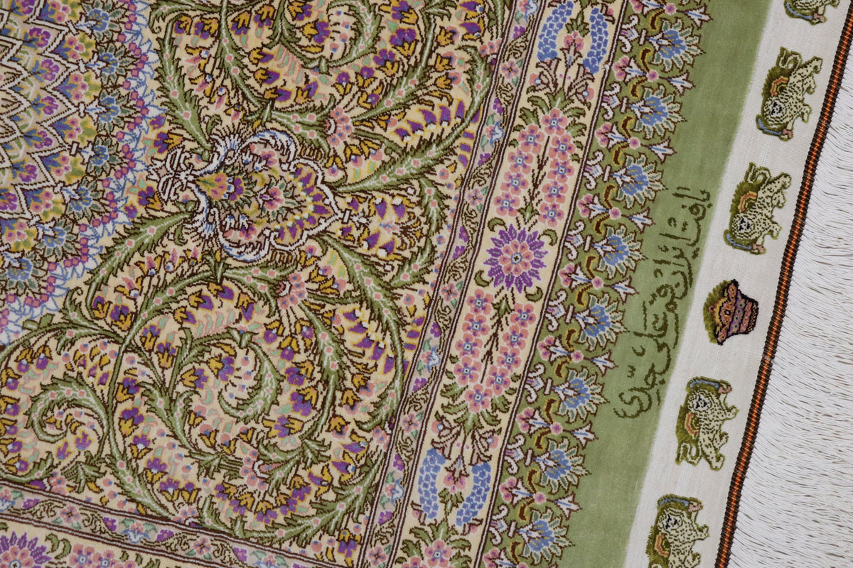 【ジェッディ工房】黄金の光を纏う、至福のグリーンクリームカラー 空間を優しく照らす一枚 ID25029