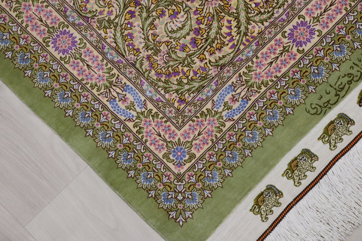 【ジェッディ工房】黄金の光を纏う、至福のグリーンクリームカラー 空間を優しく照らす一枚 ID25029