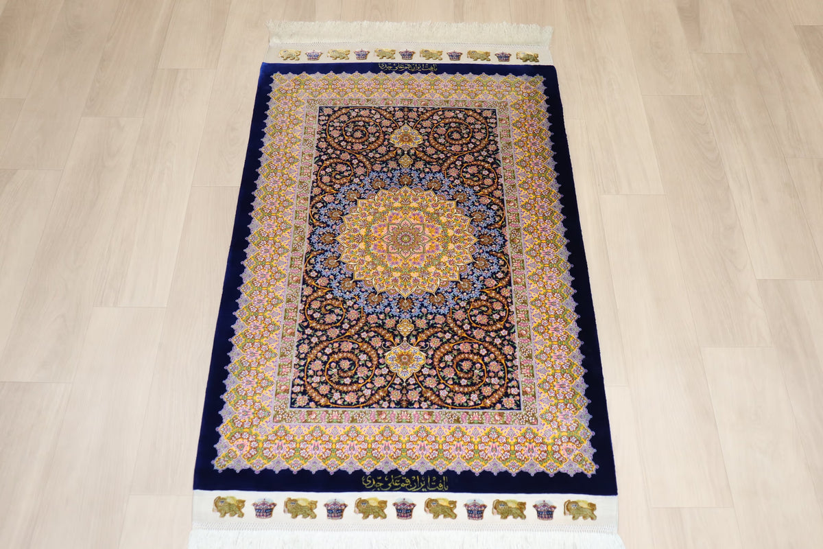 【ジェッディ工房】静寂のネイビーに咲く、黄金の輝きが贈る至高の一枚 ID25031