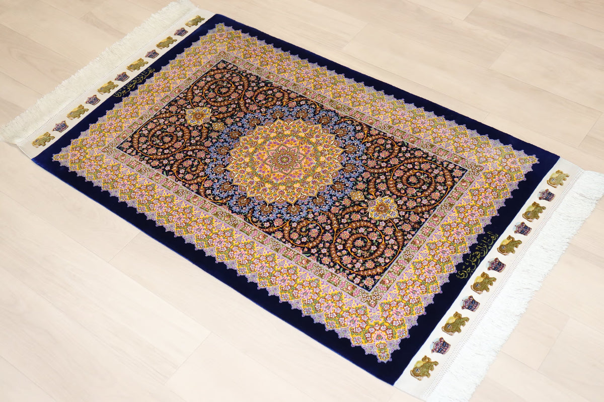 【ジェッディ工房】静寂のネイビーに咲く、黄金の輝きが贈る至高の一枚 ID25031