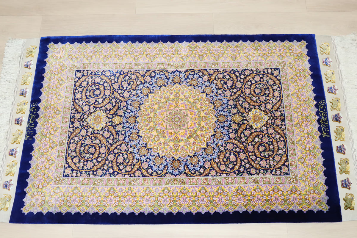 【ジェッディ工房】静寂のネイビーに咲く、黄金の輝きが贈る至高の一枚 ID25031