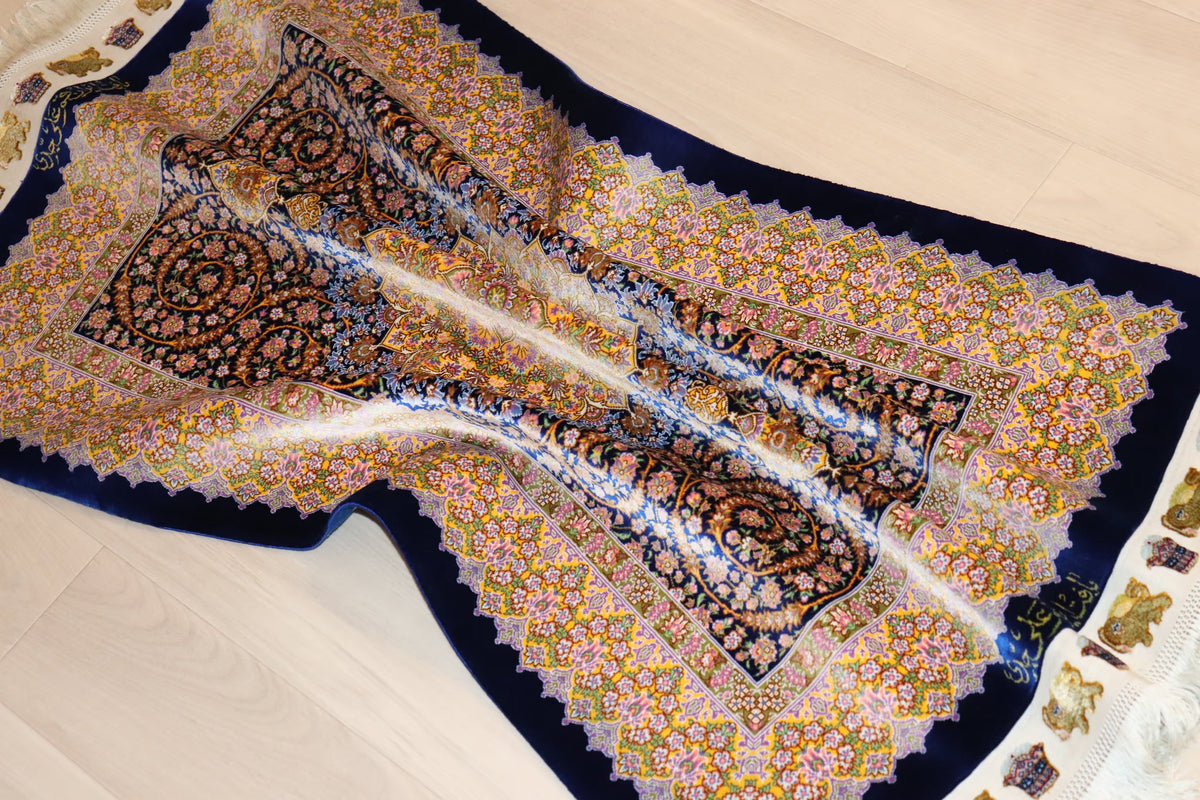 【ジェッディ工房】静寂のネイビーに咲く、黄金の輝きが贈る至高の一枚 ID25031