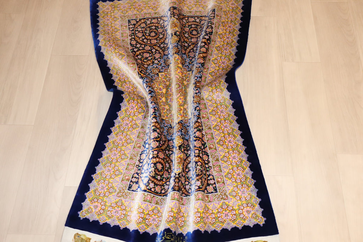 【ジェッディ工房】静寂のネイビーに咲く、黄金の輝きが贈る至高の一枚 ID25031