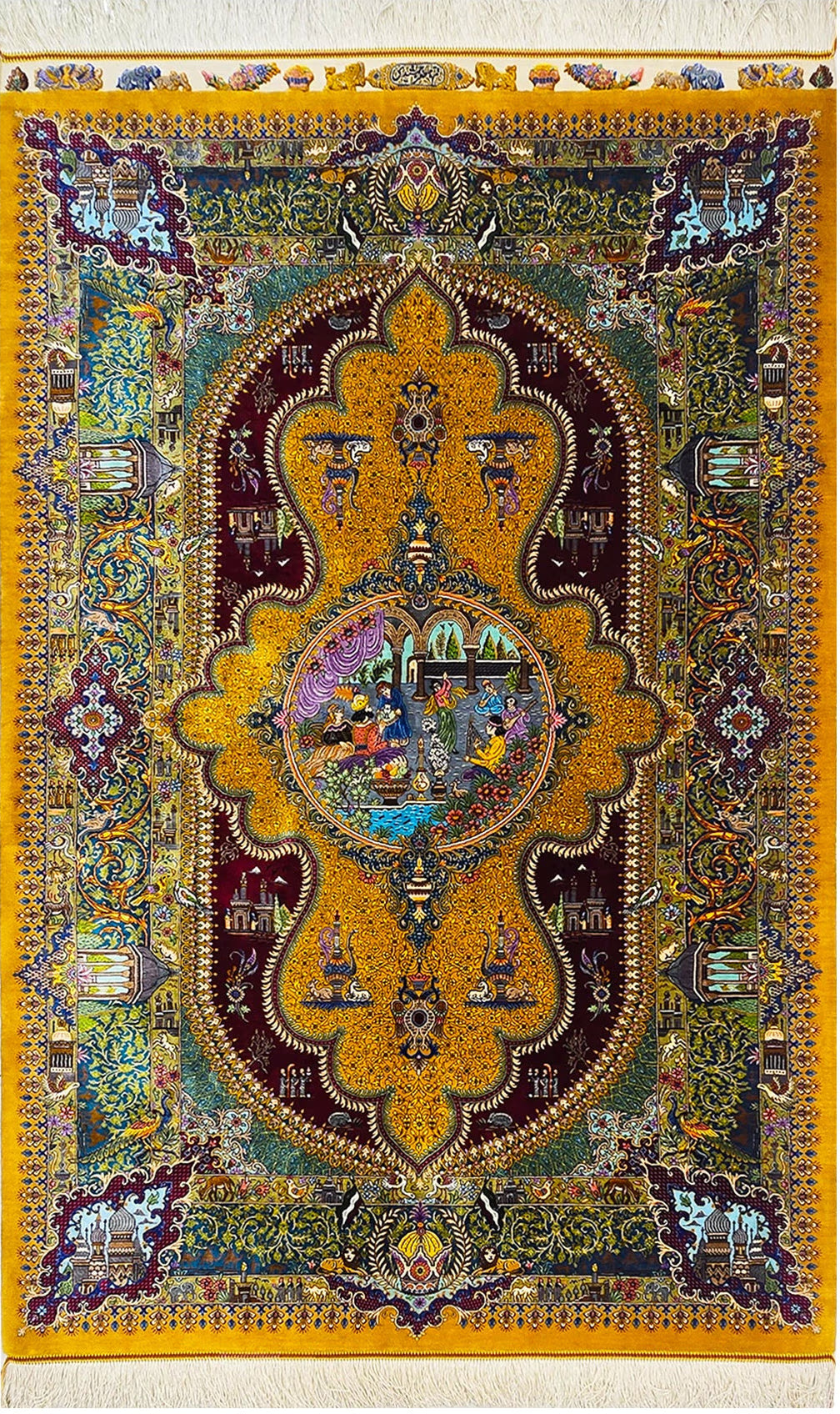 悠久の時を超える、古代ペルシャの栄華 名門【マスウード・ジャムシディ】が蘇らせた歴史絵巻　クム産シルク ID25034