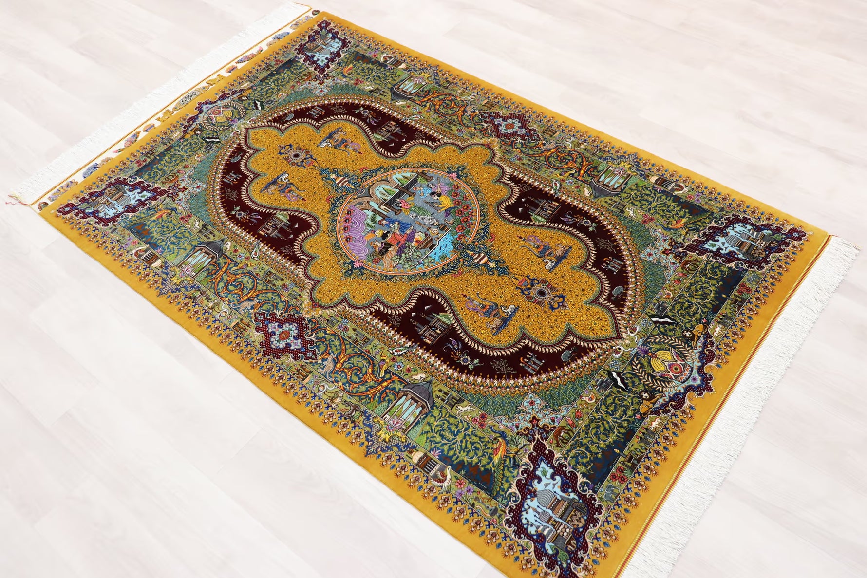 悠久の時を超える、古代ペルシャの栄華 名門【マスウード・ジャムシディ】が蘇らせた歴史絵巻　クム産シルク ID25034