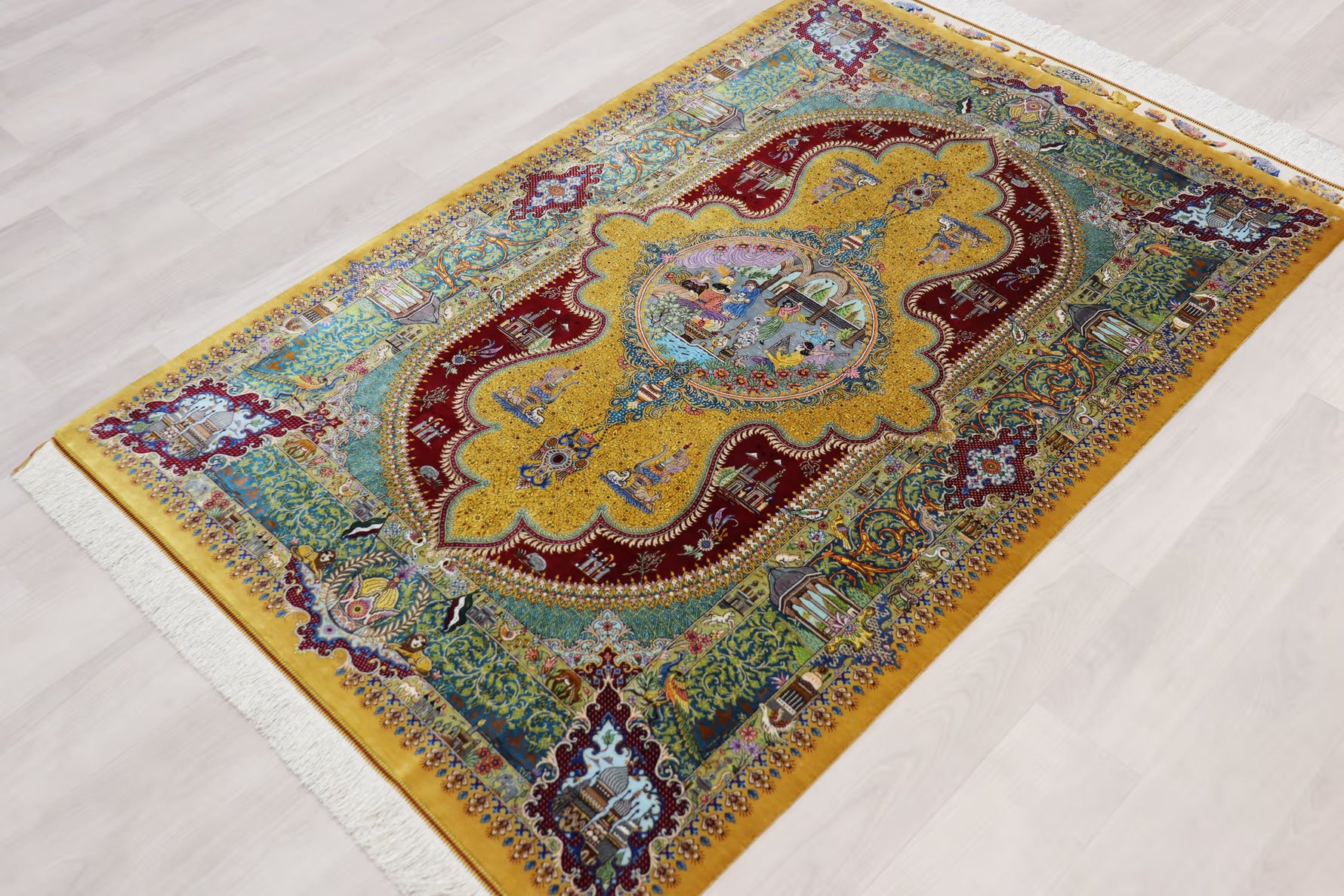 悠久の時を超える、古代ペルシャの栄華 名門【マスウード・ジャムシディ】が蘇らせた歴史絵巻　クム産シルク ID25034