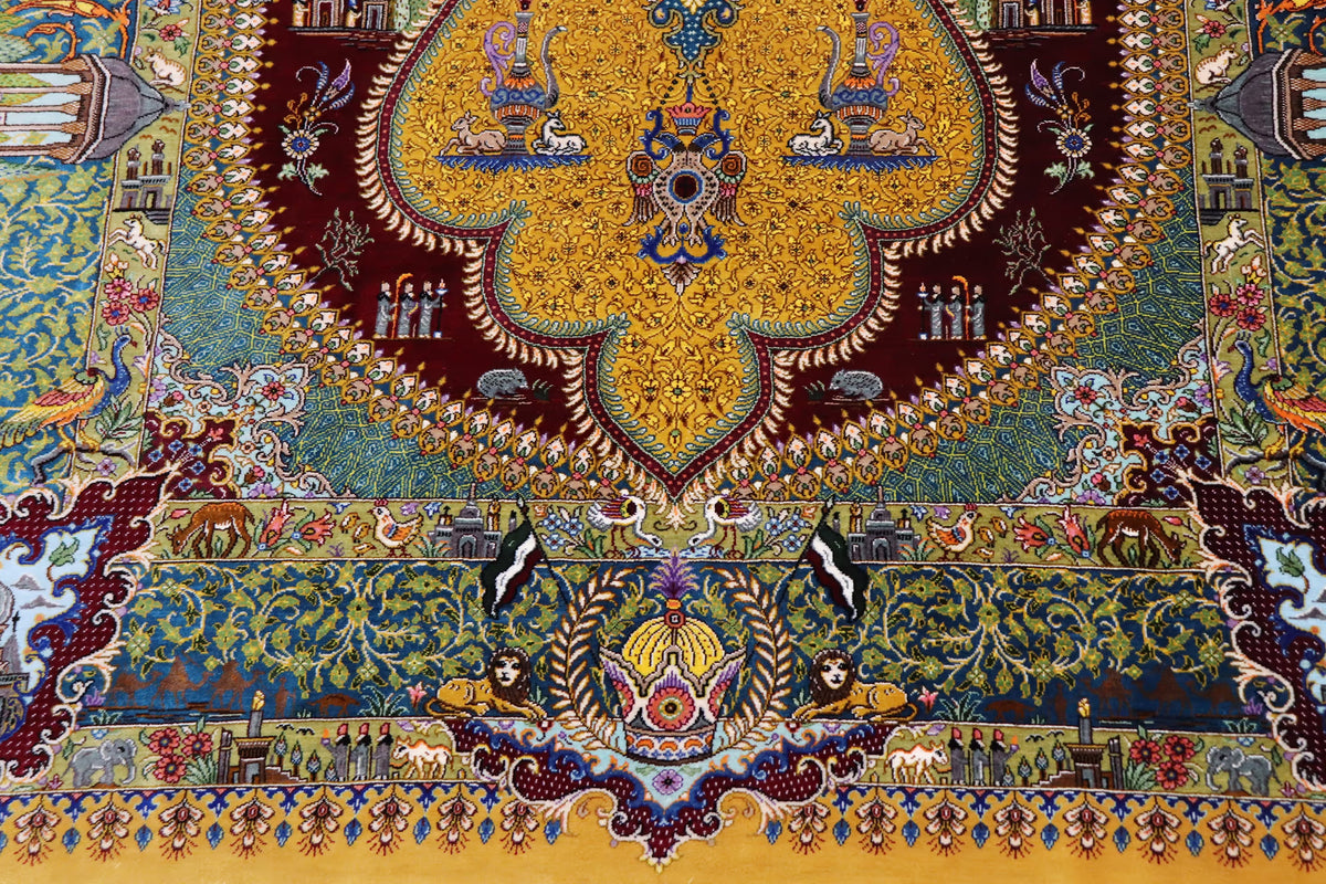 悠久の時を超える、古代ペルシャの栄華 名門【マスウード・ジャムシディ】が蘇らせた歴史絵巻　クム産シルク ID25034