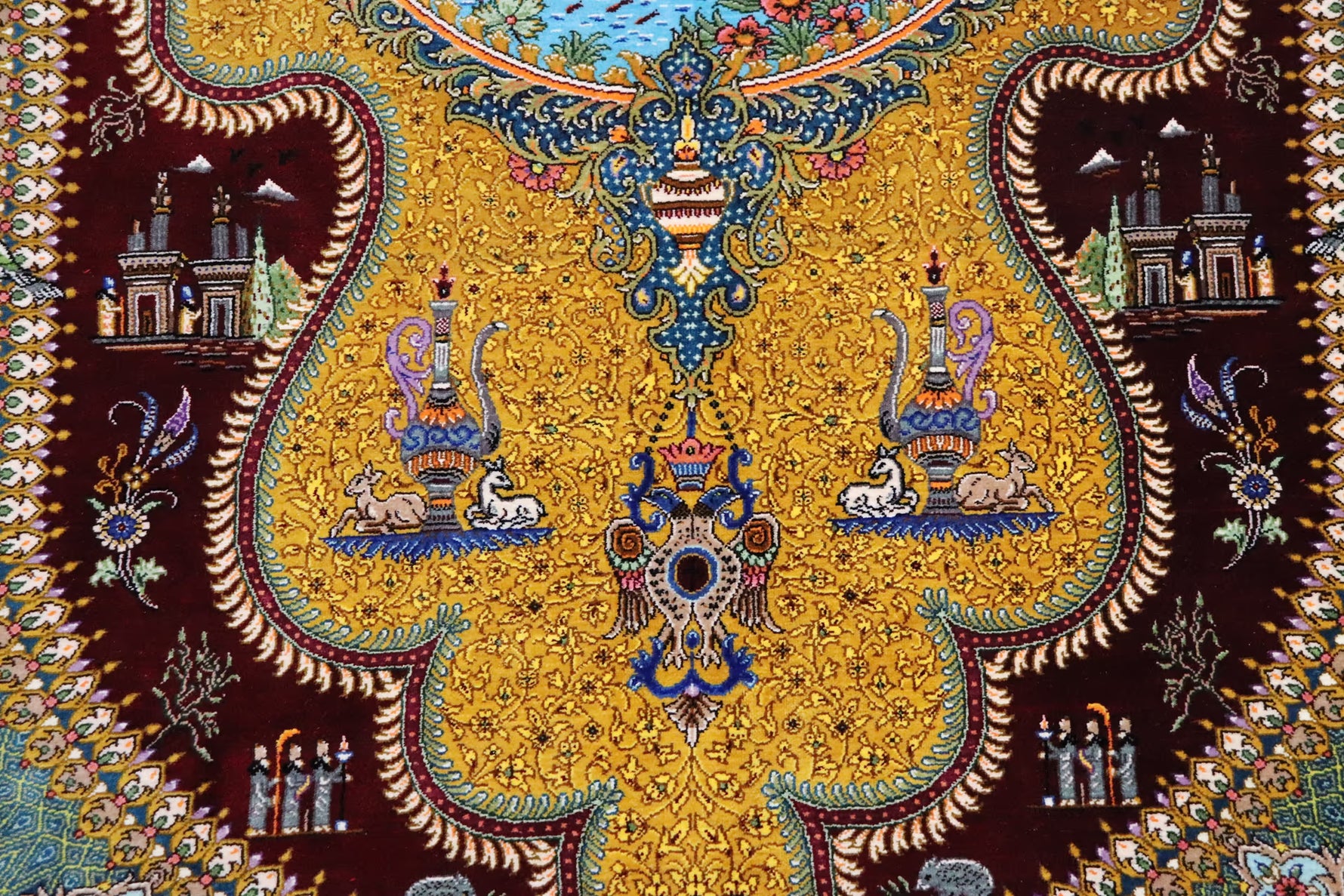 悠久の時を超える、古代ペルシャの栄華 名門【マスウード・ジャムシディ】が蘇らせた歴史絵巻　クム産シルク ID25034