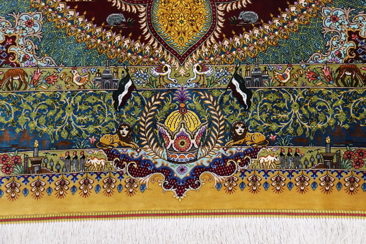 悠久の時を超える、古代ペルシャの栄華 名門【マスウード・ジャムシディ】が蘇らせた歴史絵巻　クム産シルク ID25034