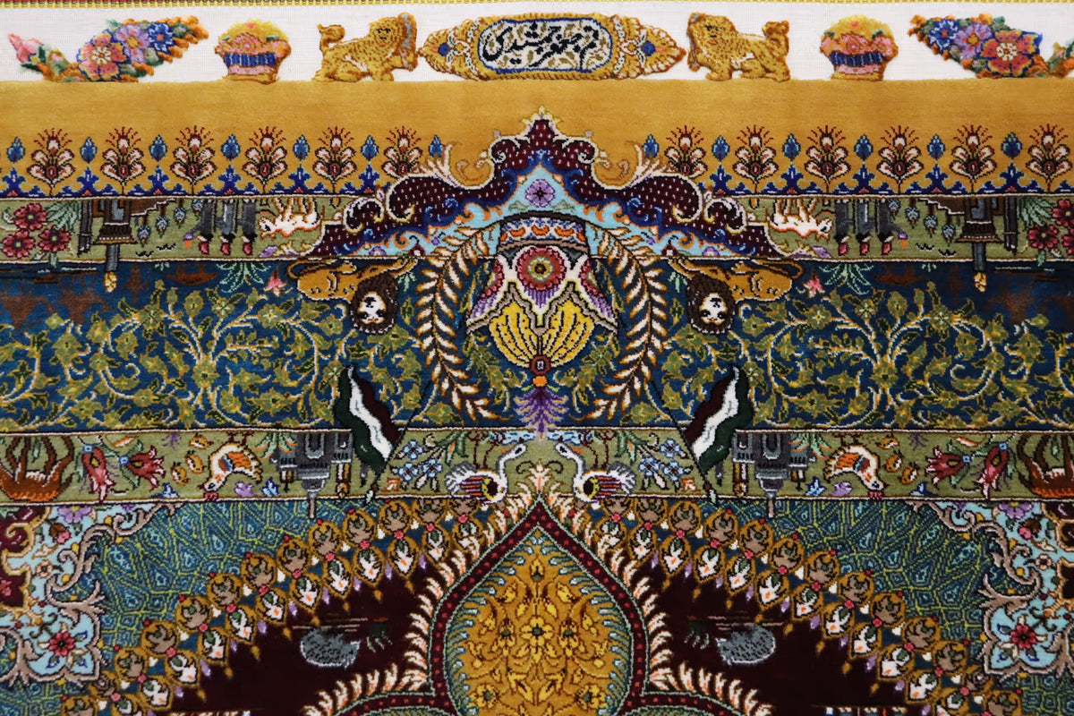 悠久の時を超える、古代ペルシャの栄華 名門【マスウード・ジャムシディ】が蘇らせた歴史絵巻　クム産シルク ID25034