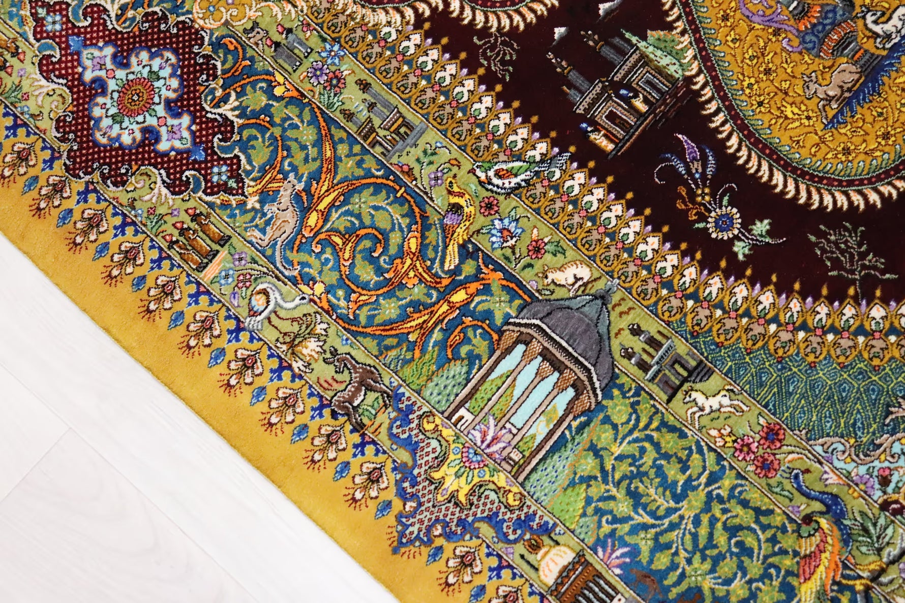 悠久の時を超える、古代ペルシャの栄華 名門【マスウード・ジャムシディ】が蘇らせた歴史絵巻　クム産シルク ID25034