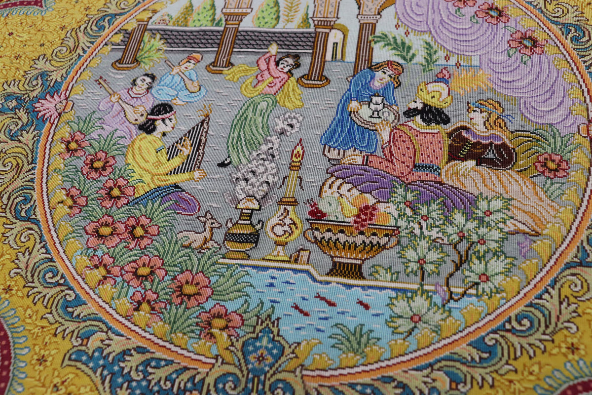 悠久の時を超える、古代ペルシャの栄華 名門【マスウード・ジャムシディ】が蘇らせた歴史絵巻　クム産シルク ID25034