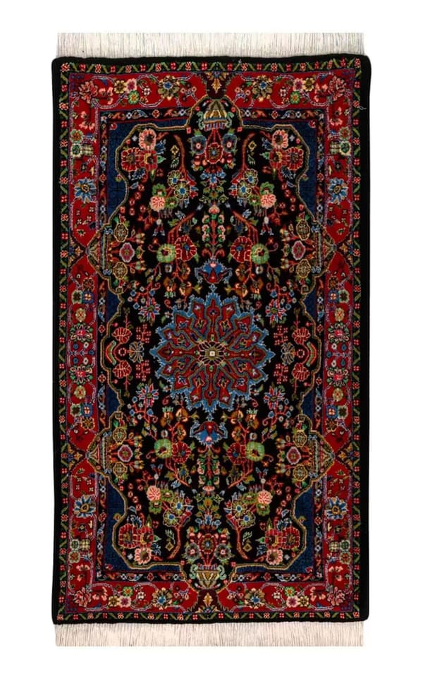 Bidjar Hand-Woven Wool Rug, Navy with Intricate Medallion, 100×158cm (No.39)