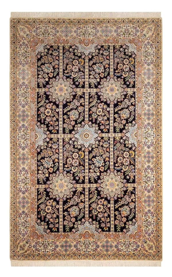 Rare large size Naeen hand-knotted wool medallion rug 200×300cm (No.85)