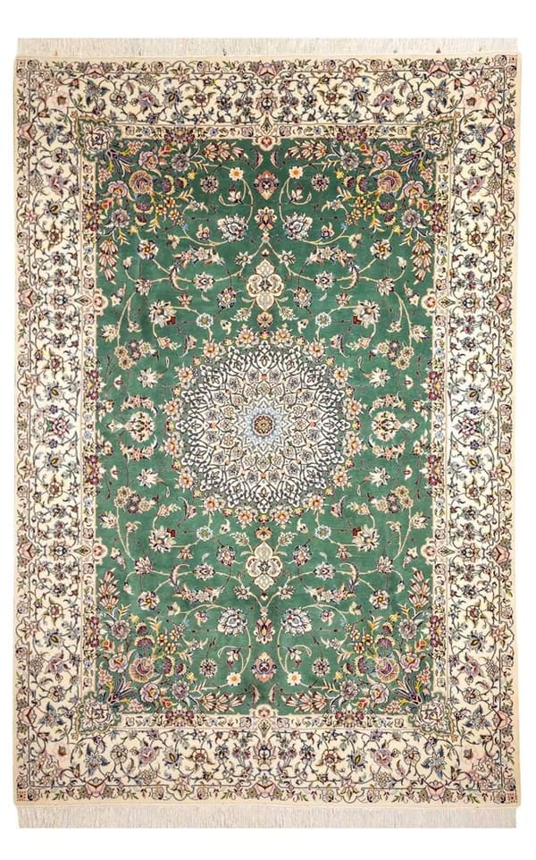 Nain Rare Large Hand-Woven Wool Medallion 200×300cm (No.89)