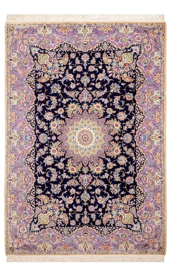 Large Nain Hand-woven Wool Medallion Rug 210×260cm (No.90)