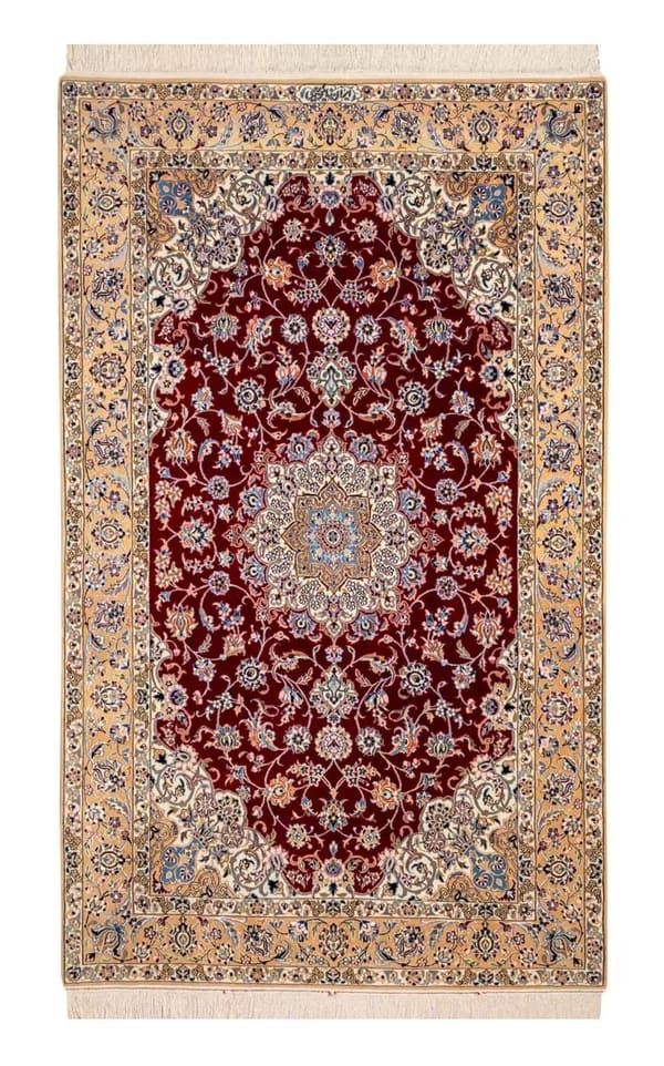 ナイン産 手織りウール メダリオン 135×200cm (No.91)