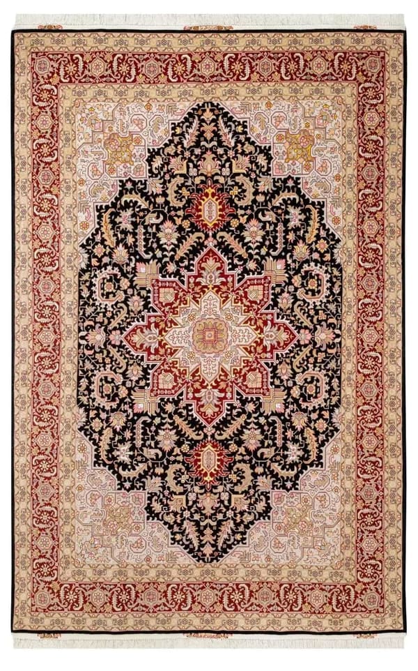 Rare Large Size Tabriz Handwoven Wool Harris 200x307cm (No.128)