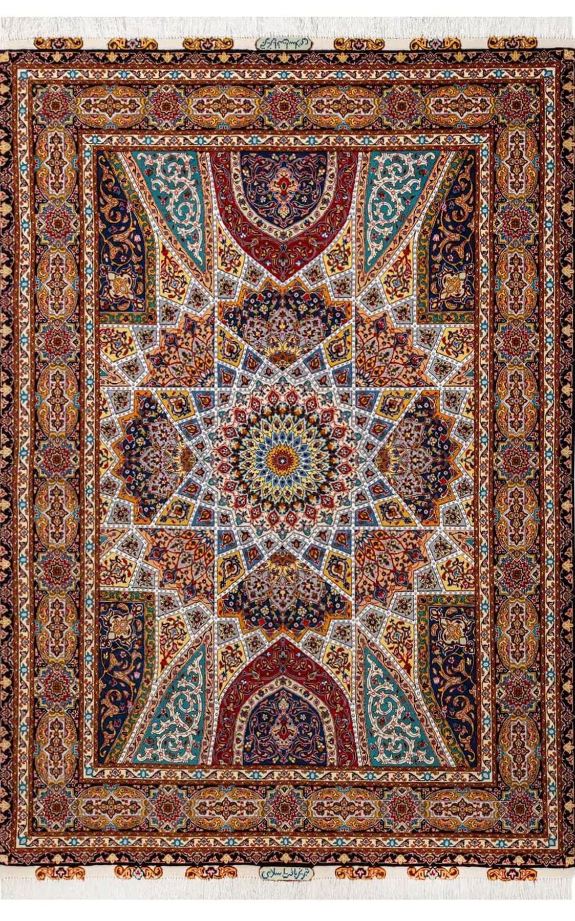 ペルシャ絨毯【タブリーズ産】ゴンバド柄 tabriz-130（約3㎡）