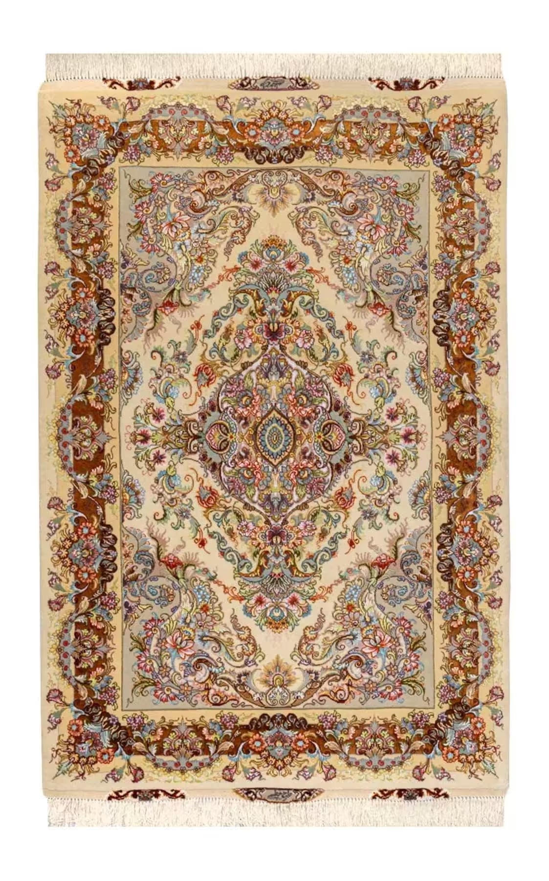 ペルシャ絨毯【タブリーズ産】カティビ柄 tabriz-140（約1.5㎡）
