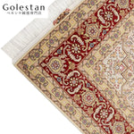 ペルシャ絨毯- 【タブリーズ産】ヘリス柄 シルク装飾が映える手織りペルシャ絨毯（約6㎡）※類似デザイン - 画像 9